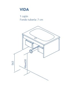 Mueble de baño con encimera de madera Royo Vida
